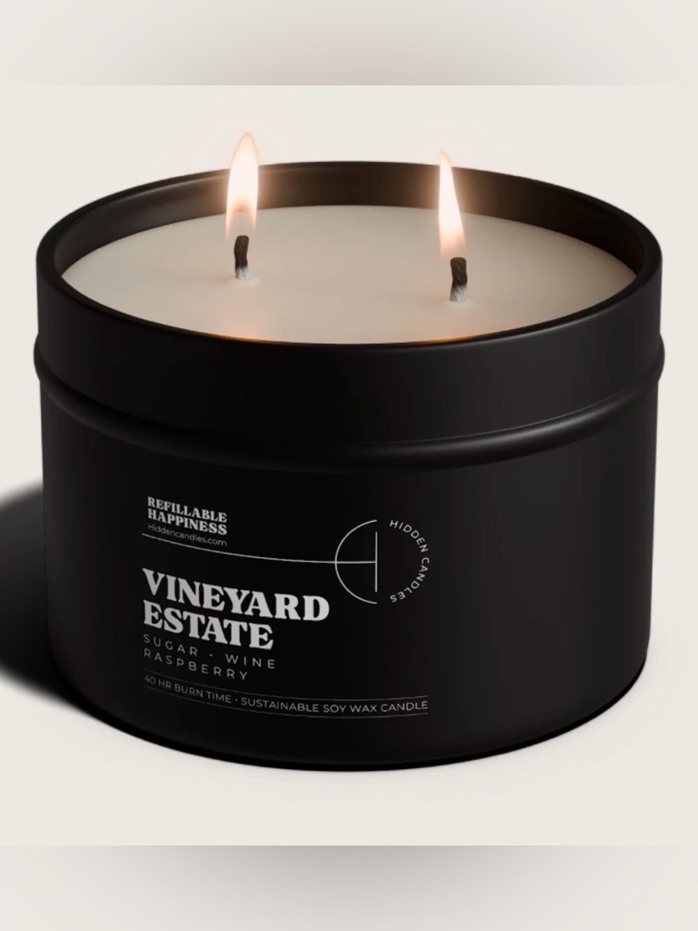 NEW Hidden Candles VINEYARD ESTATE 10.6 OZ – RED WINE, RASPBERRY & VANILLA SUGAR